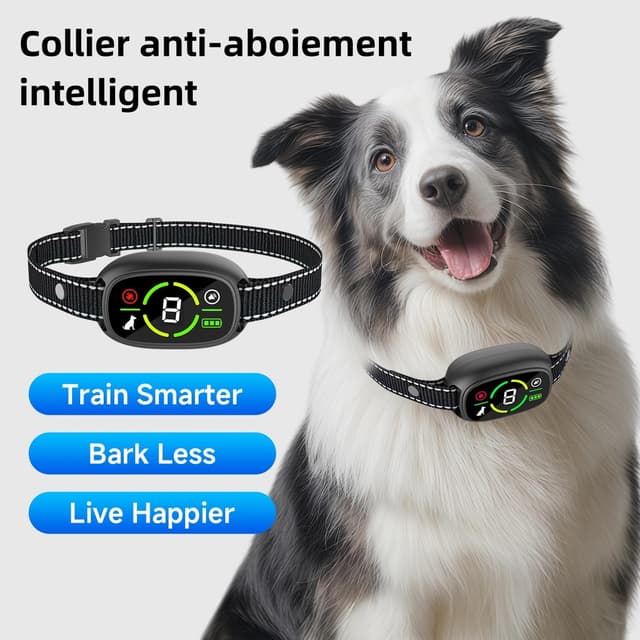 Detalle de Collier anti-aboiement rechargeable pour chien (4 modes, 5 niveaux) étanche IP67