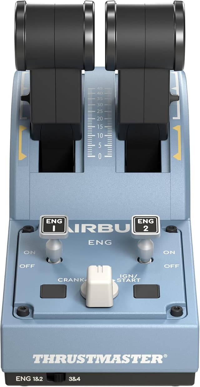 Detalle de Thrustmaster TCA Officer Pack Airbus Edition: replica 1:1 di sidestick e quadrante manetta per PC