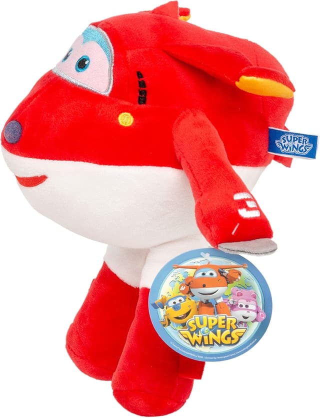 Detalle 2 de Super Wings 26cm 🧸 Aviones de Peluche Jett, Jerome, Dizzy o Donnie