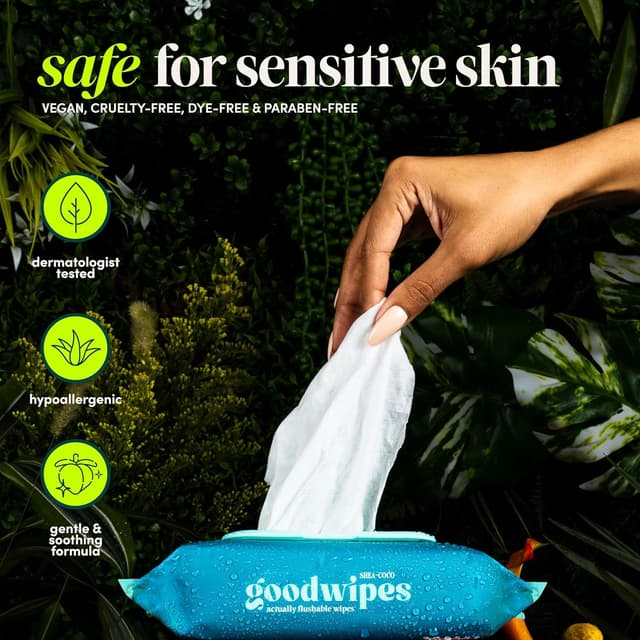 Detalle de Goodwipes Flushable XL Butt Wipes with Aloe & Vitamin E (Extra-Large, Sewer & Septic Safe)