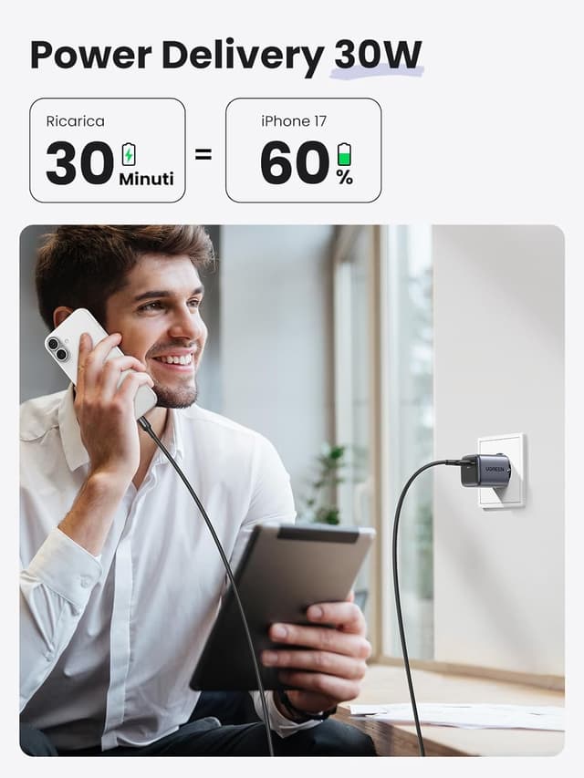 Detalle de UGREEN Nexode Caricatore USB C 30W
