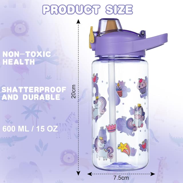 Thumbnail 1 de flintronic Botella Agua Unicornio Morado 600ml 🌈