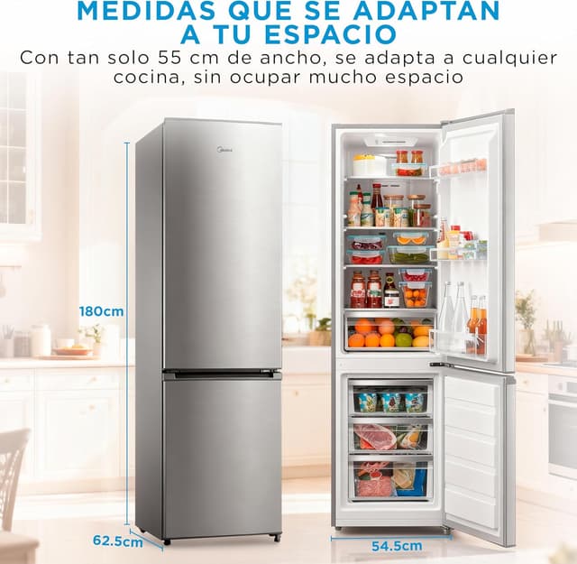 Detalle 2 de MIDEA Frigorífico Combi No Frost 270L Inox 🍏