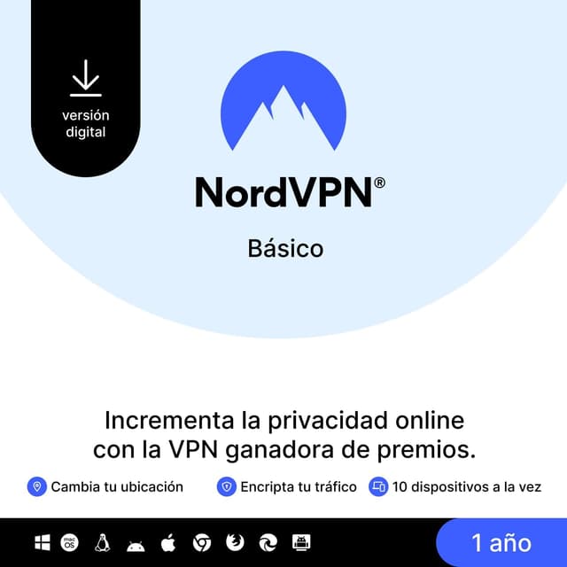 Detalle de NordVPN Básico VPN 10 Dispositivos
