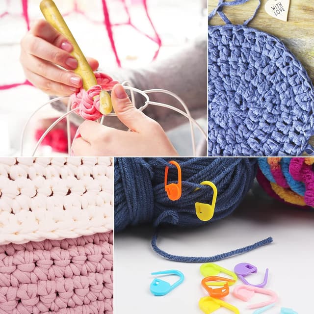 Thumbnail 6 de Lot de 5 grands crochets Coopay pour laine épaisse (12 à 25 mm) + 10 marqueurs de maille