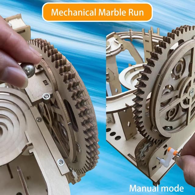 Detalle 1 de 3D Wooden Marble Run Puzzle Kit 14+
