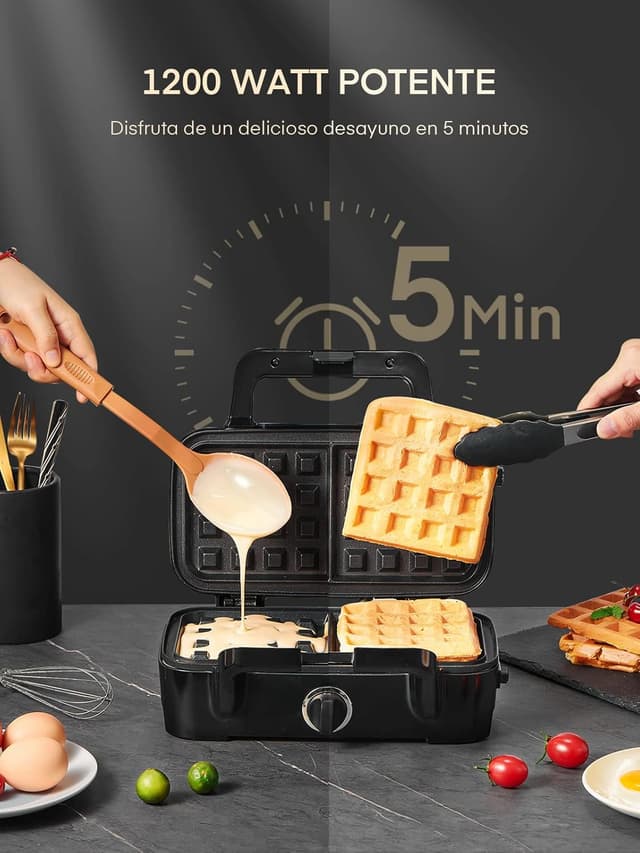 Thumbnail 6 de Gofrera 3 en 1 de Acero Inoxidable con Platos Extraíbles 🍽