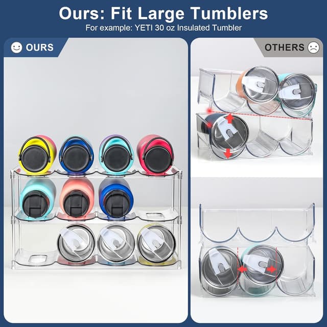 Detalle 2 de LARGER Compartment 3-Tier Bottle Organizer 12 cup 🥤