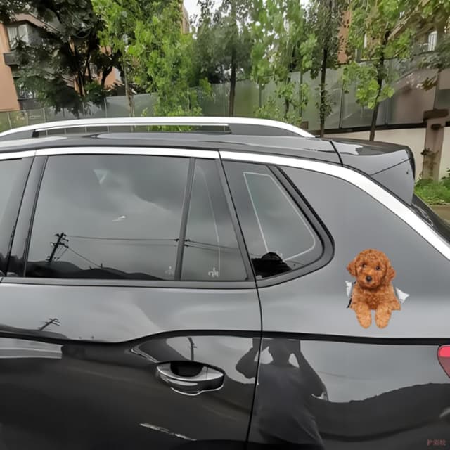 Detalle 2 de Autoaufkleber Pudel 22 cm reflektierend