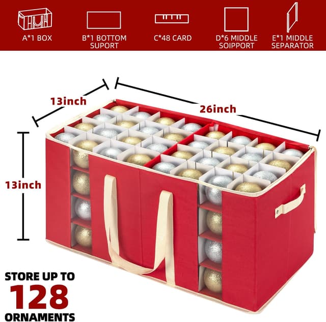 Thumbnail 1 de inin Christmas Ornament Storage Box 128-ball