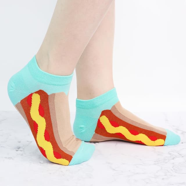 Detalle de Jeasona 10–12 Paar lustige Sneaker-Socken für Damen (Baumwolle), Kurz & farbenfroh, Größe 35–42
