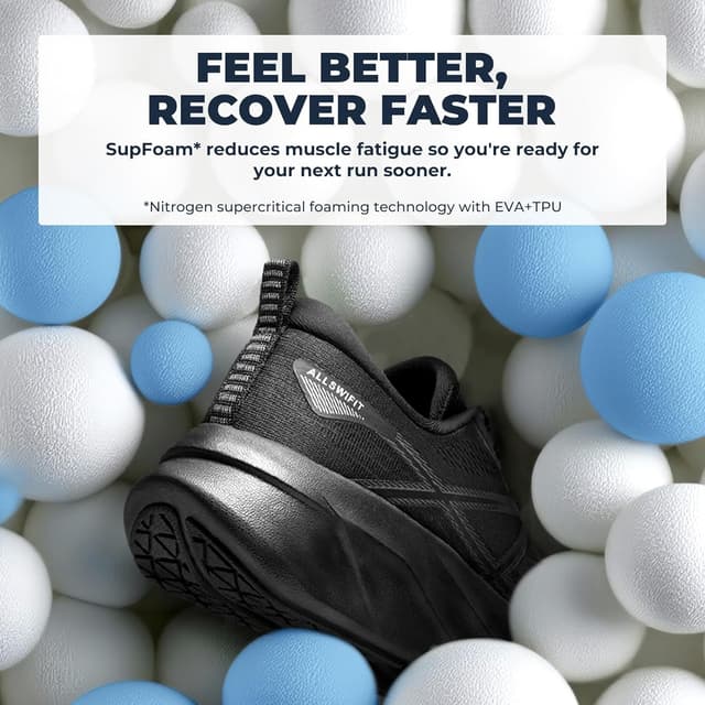 Detalle de ALLSWIFIT Men’s Road Running Shoes Cushion Tennis Shoes with Arch Support (Active5K)