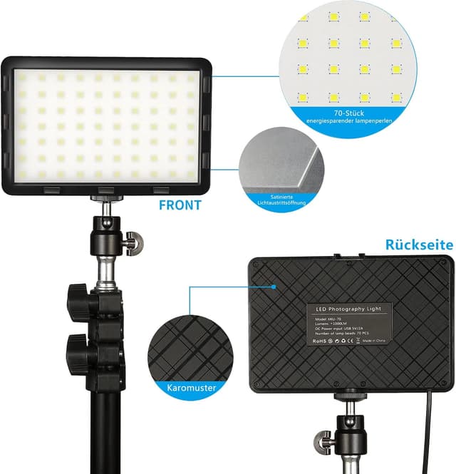 Detalle 2 de Photography Video Lighting Kit 5600K LED