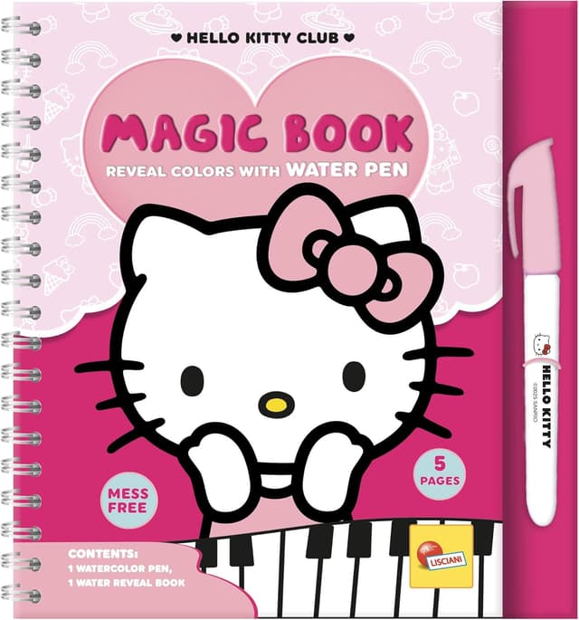 Detalle de Lisciani Hello Kitty – Libro magico riutilizzabile da colorare ad acqua con penna inclusa (12 pagine) dai 3 anni