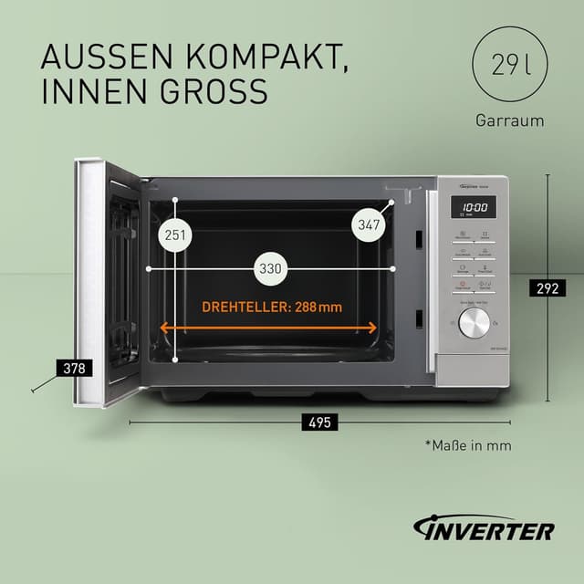 Thumbnail 3 de Panasonic NN-SD36QSEPG Solo-Mikrowelle 29 l