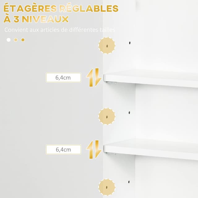 Detalle de Kleankin armoire murale de salle de bain avec étagère réglable (40 x 15 x 60 cm)