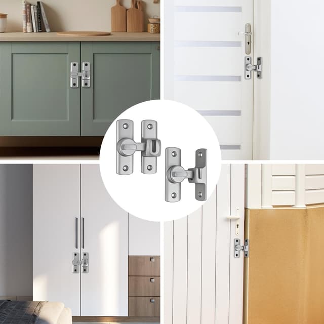 Detalle de Sliding door latch, 2 pack black alloy