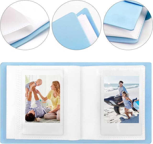 Detalle 2 de 52-Taschen Mini-Fotoalbum für Sofortbild (u. a. Fujifilm Instax Mini & Polaroid Snap) – blau