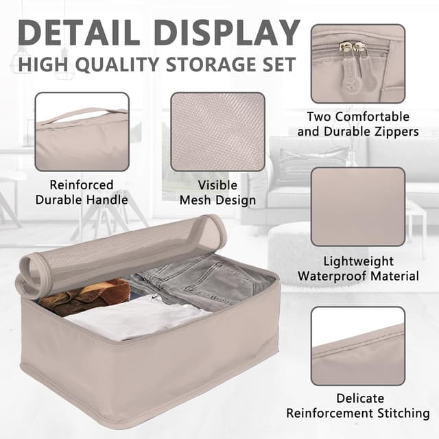 Detalle 2 de Große Koffer Organizer Set 12-teilig Packwürfel