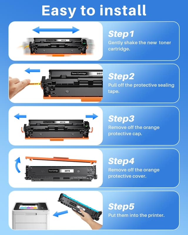 Detalle de Skydo 207X Toner Cartridge Multipack (With Chip) – Compatible for HP 207X/207A
