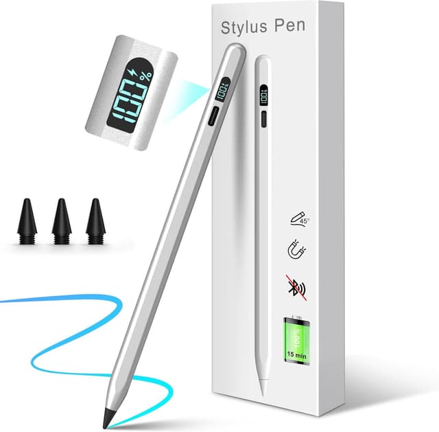 Detalle de Mixoo Stylus Pen für iPad (2018–2026) – Stift mit schneller Ladung, Handflächenablehnung & Neigungssensitivität