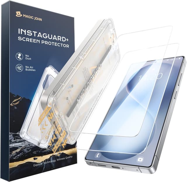 Detalle de MAGIC JOHN 2-Pack 3rd Gen Screen Protector for Samsung Galaxy S26 Ultra (One-Pull Install, 9H Glass)