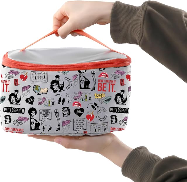 Detalle de PXTIDY Rocky Horror Characters Cosmetic Case – portable makeup bag with zip for everyday travel