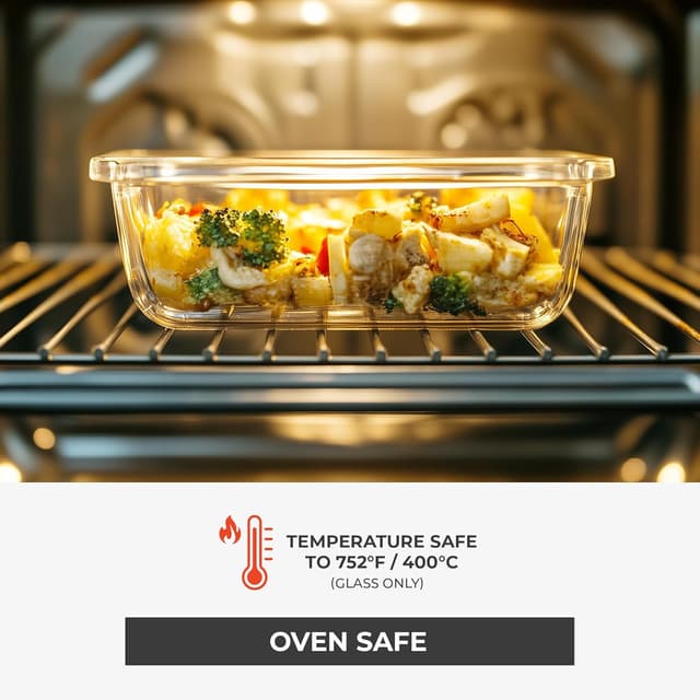 Detalle 2 de Freshware Glass Storage Containers with Lids 24 Pieces