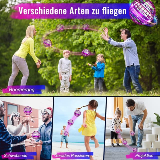 Detalle 1 de Fliegender Ball mit LED für Kinder 6+