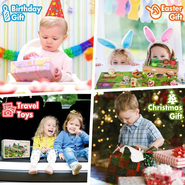 Detalle de Montessori Wooden Sensory Toddler Toy 12+ months