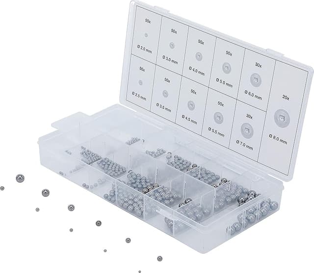 Detalle de BGS 6853 Surtido de bolas de acero 470 piezas