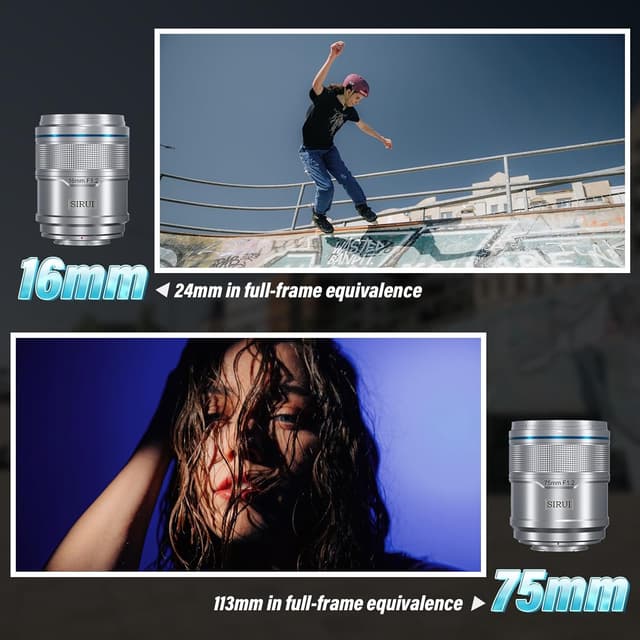 Detalle 2 de SIRUI Sniper Set Obiettivi 16mm e 75mm F1.2