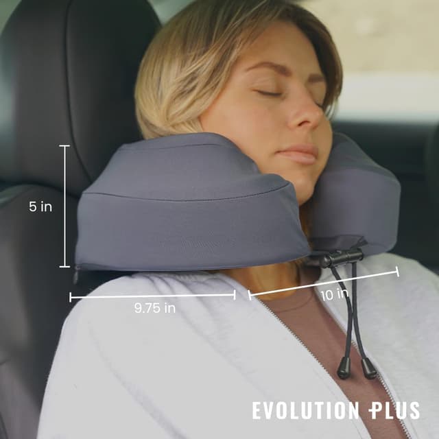 Detalle de Cabeau Evolution Plus Travel Neck Pillow with dual-density memory foam support (Slate)