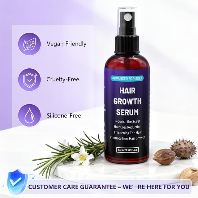 Detalle 2 de AMAINKI Haarwuchs Booster: Haarwuchsspray & Serum gegen Haarausfall mit Rosmarinöl und Rizinusöl