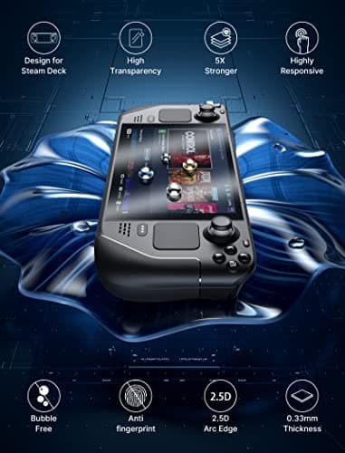 Detalle 2 de JSAUX Protector de pantalla anti-reflejos para Steam Deck LCD y OLED (2 piezas) con cristal templado mate