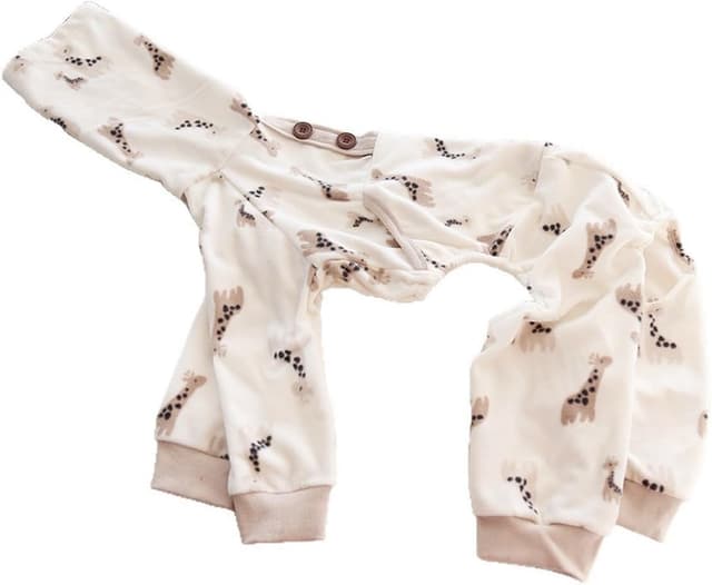 Detalle de Italian Greyhound fleece jumper – warm turtleneck four-leg dog onesie for indoor lounging (Giraffe)