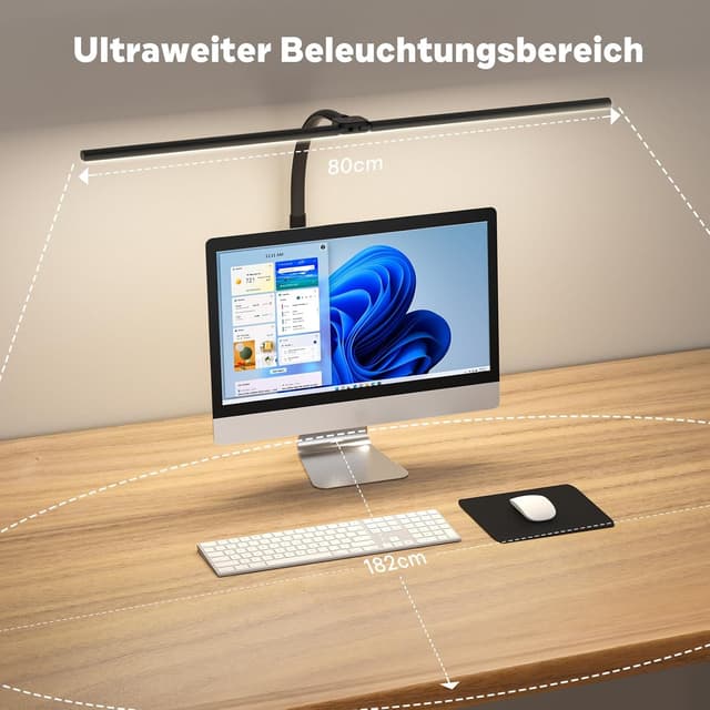 Detalle de APMIEK Doppelkopf Schreibtischlampe 24W LED