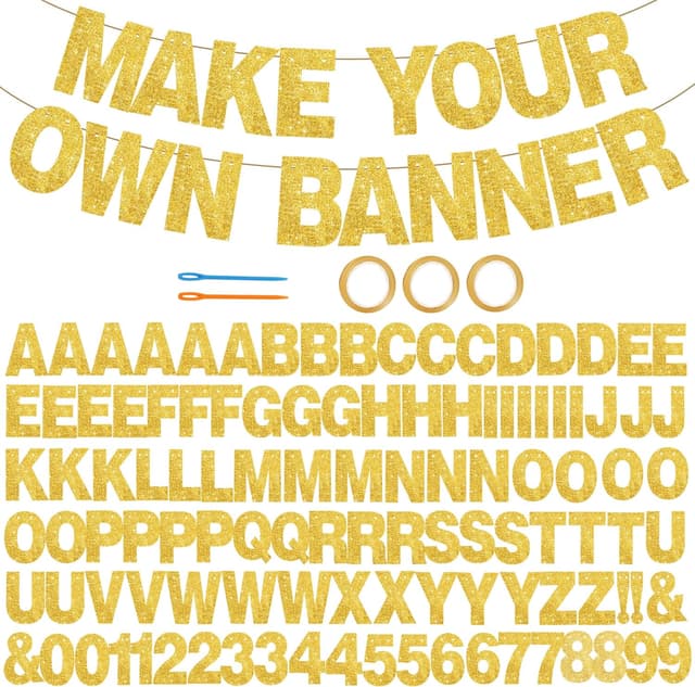 Imagen de BEISHIDA 116 PCS Glitter Gold Letter Banner Kit ๐ en OfertitasTOP