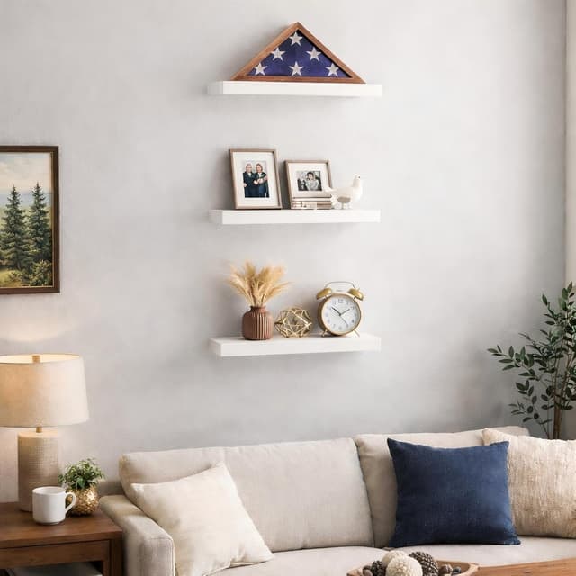 Thumbnail 5 de BAYKA White Floating Shelves Set of 3