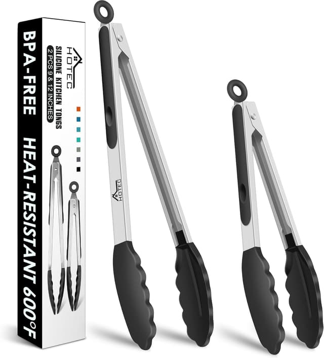 Detalle de Hotec Premium Kitchen Tongs 2-Pack 🍴