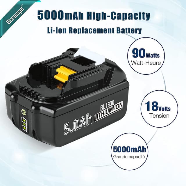 Thumbnail 1 de Makita 18V 2x 5000mAh BL1850B DC18RC Charger