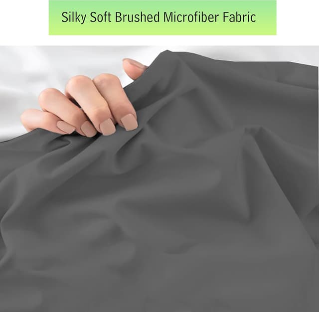 Detalle de Apex Furnishings Dark Grey Double Fitted Sheet (Extra Deep 16 Inch / 40cm pocket)