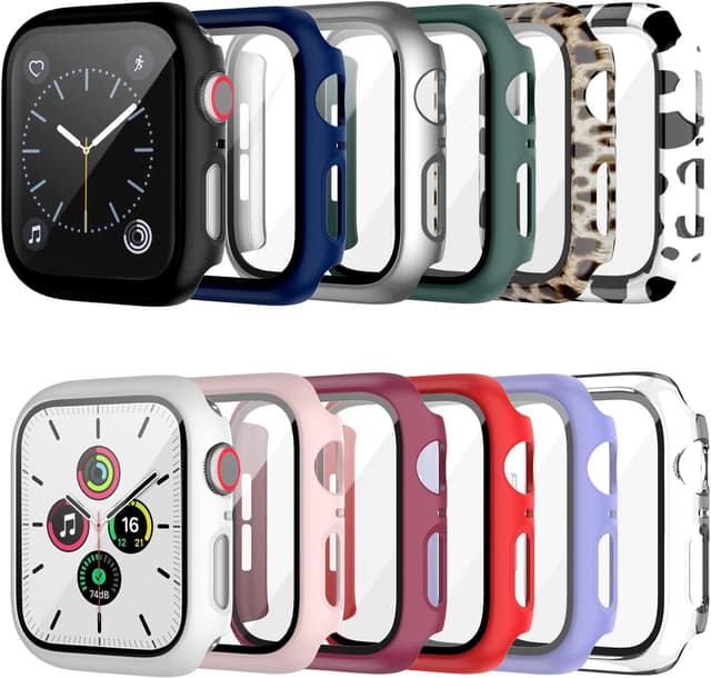 Detalle de Cuteey 12-Pack Case with Tempered Glass Screen Protector for Apple Watch 40mm (SE 2/Series 6/SE/Series 5/Series 4)