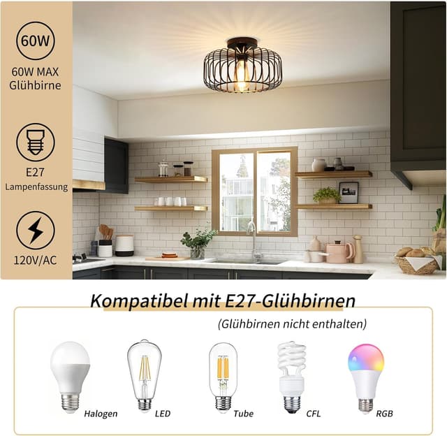 Thumbnail 6 de FRIDEKO HOME Deckenleuchte 30 cm E27