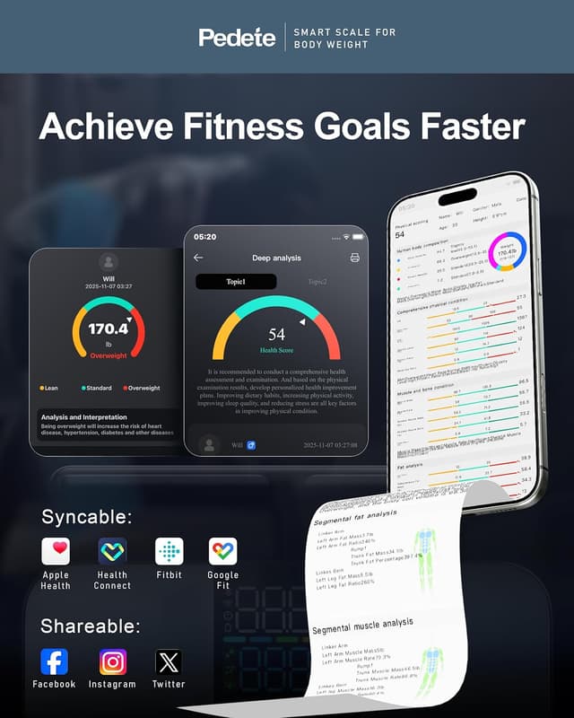 Thumbnail 4 de Körperfettwaage Smart Waage 180 kg ⚖