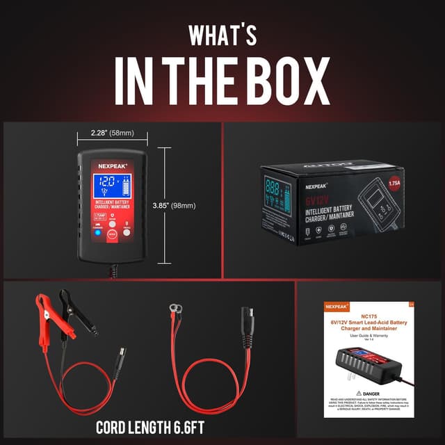 Thumbnail 6 de 1.75-Amp Smart Car Battery Charger 6V/12V