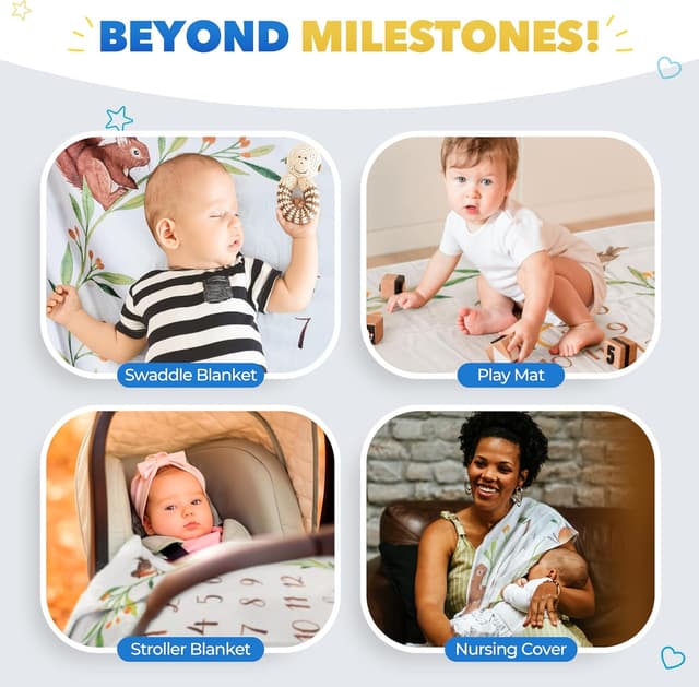 Detalle 1 de Baby Milestone Blanket โ Soft Woodland Photo Blanket for Baby ๐ถ