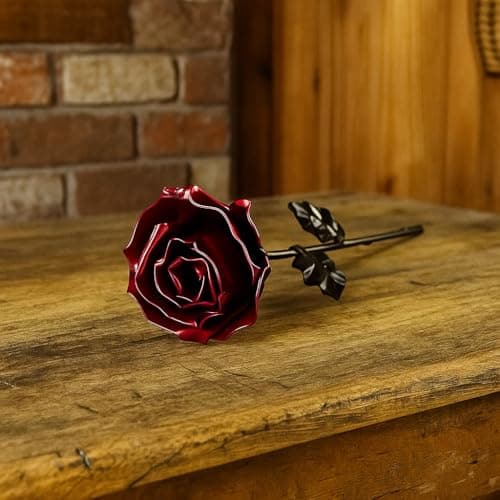 Thumbnail 8 de Forging Art Bcn Rosa Eterna de hierro forjada a mano Roja/Negra sin base