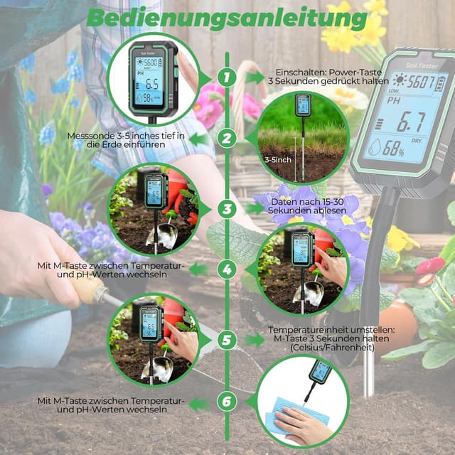 Thumbnail 6 de Rhein-B Feuchtigkeitsmessgerät 4-in-1 mit pH