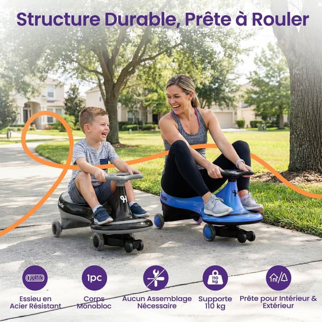 Detalle de Hurtle Wiggle Drift : voiture à roulettes sans piles pour enfant, pour intérieur et extérieur